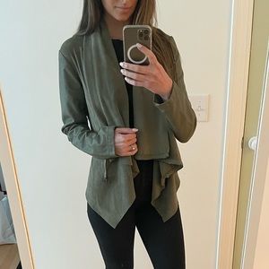 Blank NYC Jacket, M, Faux Suede/Leather, Olive